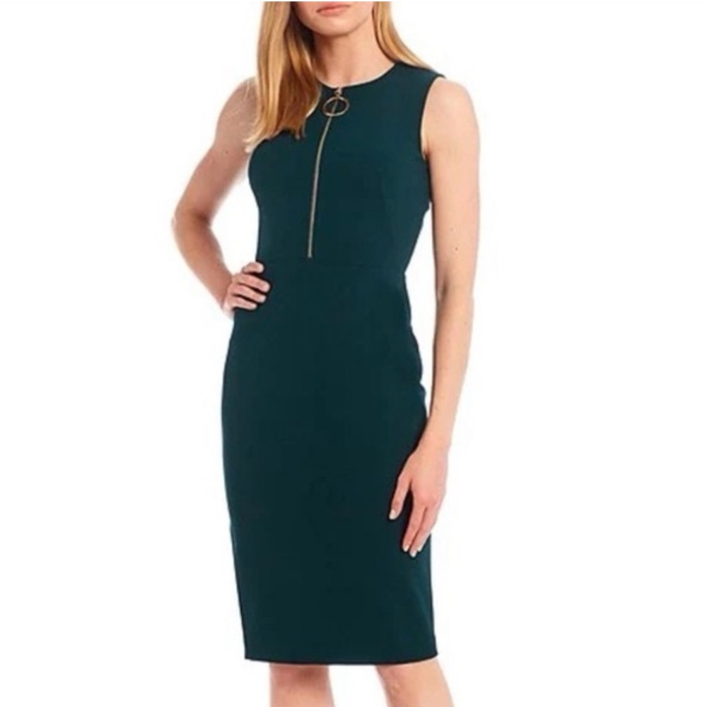 Calvin Klein Faux Suede Sheath Dress